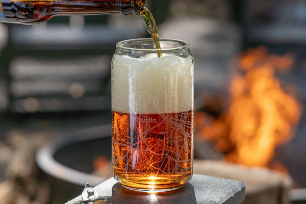 Home Town Map 16 oz Can Glass