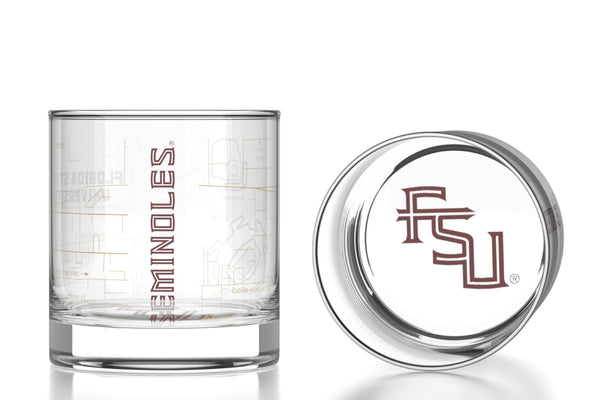 Florida State University - FSU Athletics Map Rocks Glass Pair