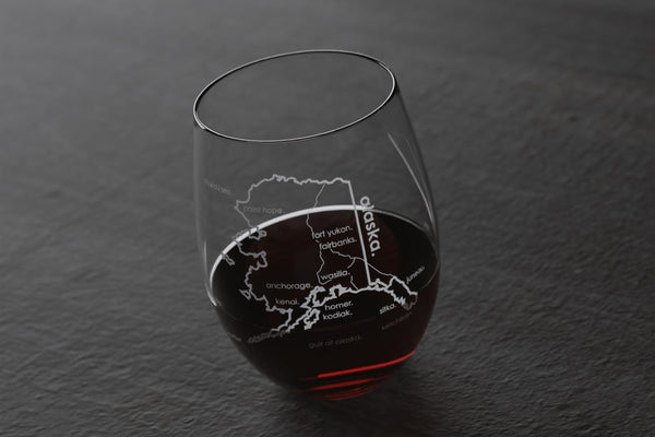 State Map Crystal Stemless Wine Glass