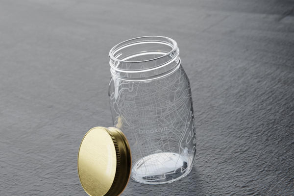Brooklyn Map Mason Jar