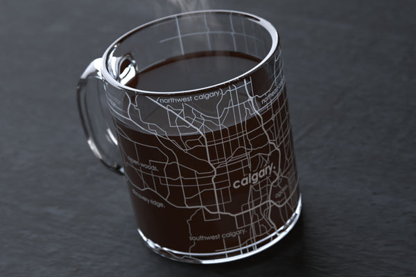 Calgary Canada Street Maps Glass Coffee Mug