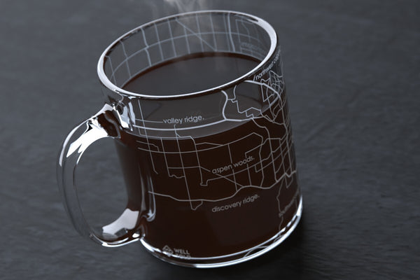 Calgary Canada Street Maps Glass Coffee Mug