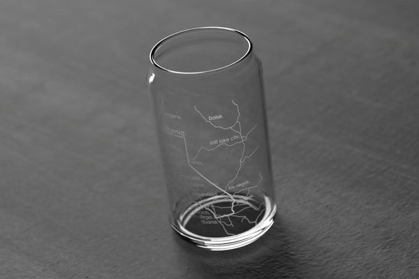 State Map 16 oz Can Glass