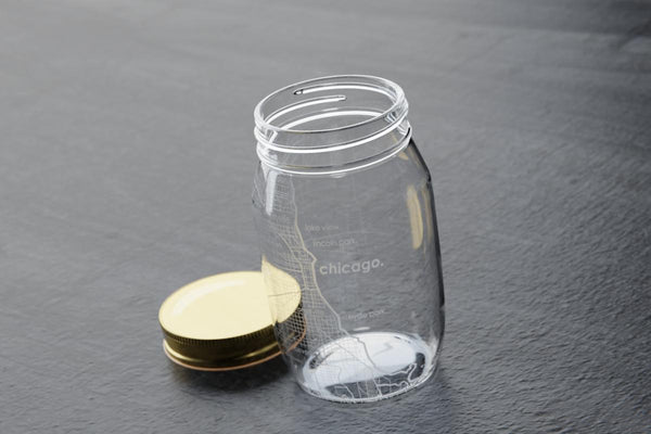 Chicago Map Mason Jar