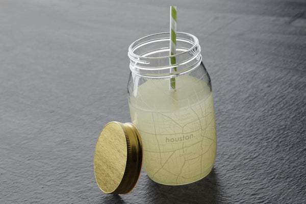 Houston Map Mason Jar