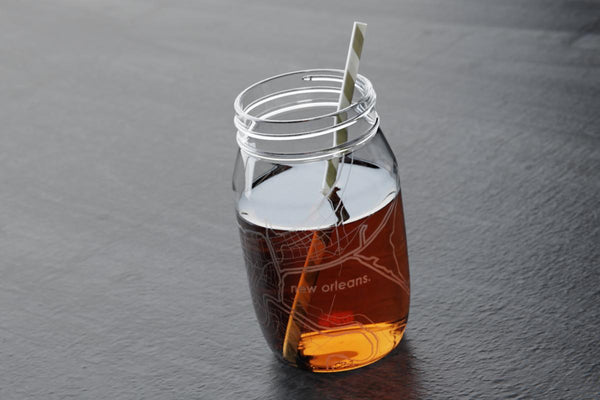 New Orleans Map Mason Jar