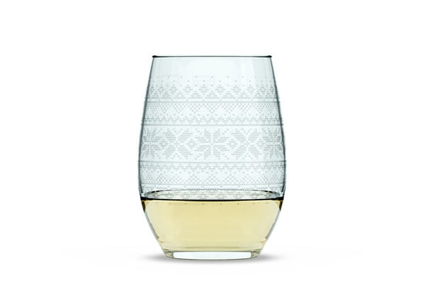 Cross Sweater Stemless Wine Glass