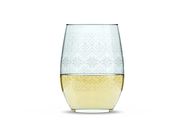 Snowflake Sweater Stemless Wine Glass
