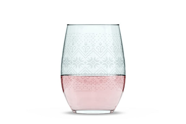 Snowflake Sweater Stemless Wine Glass