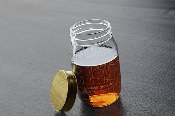 Washington DC Map Mason Jar