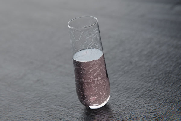 Topography Maps Stemless Champagne Flute Pair