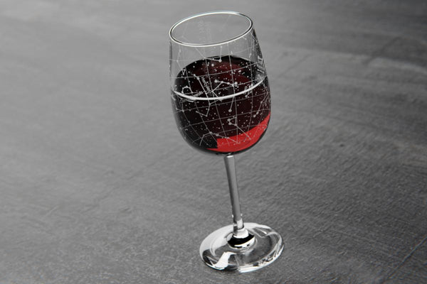Custom Night Sky Stemmed Wine Glass