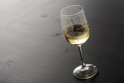 Boston Maps Wine Glass