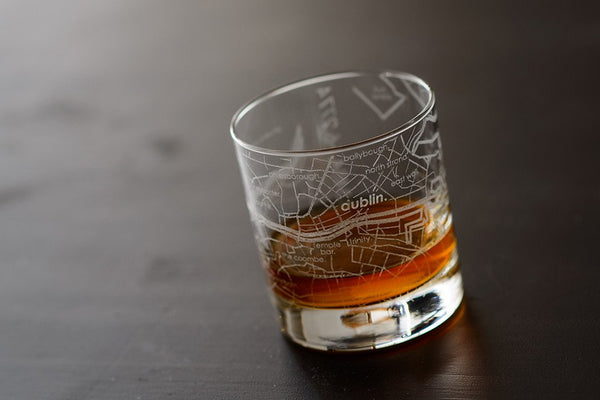 Dublin Map Rocks Glass