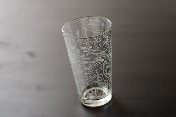 London 26.2 - Marathon Map Pint Glass