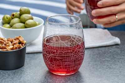 Los Angeles Map Stemless Wine Glass