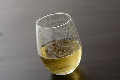 Los Angeles Map Stemless Wine Glass