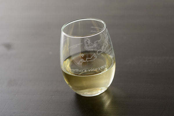 Martha's Vineyard Island Stemless Wine Glass