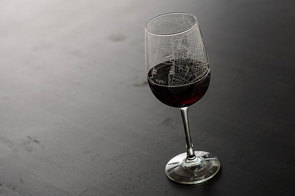 NYC Maps Wine Glass