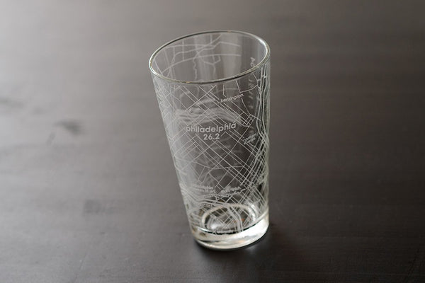 Philadelphia 26.2 - Marathon Map Pint Glass