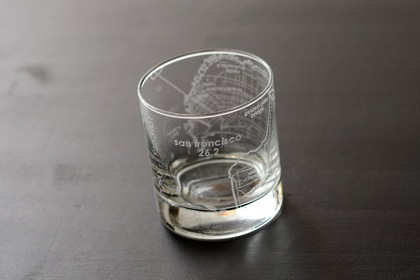 San Francisco 26.2 - Marathon Map Rocks Glass