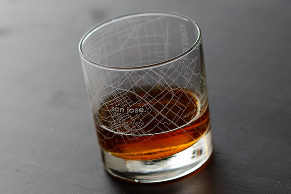 San Jose Map Rocks Glass