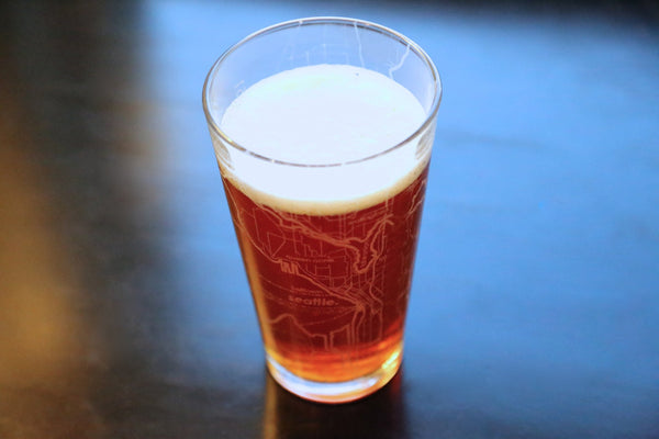 Seattle Map Pint Glass
