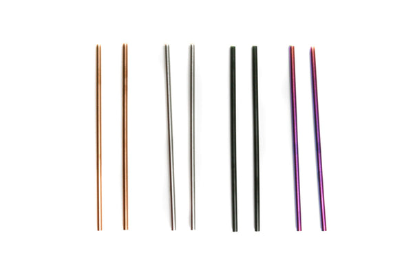 6.5" Stainless Steel Drinking Straws - Set of 2