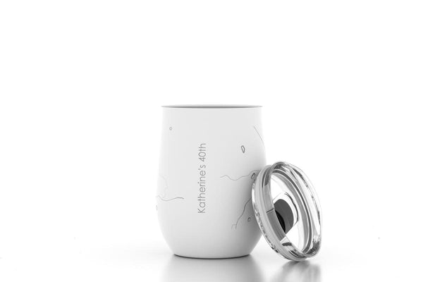 Custom wine tumbler 12 oz in white
