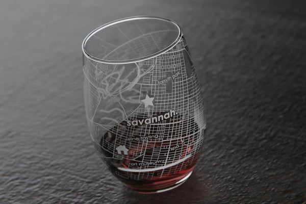 Custom stemless wine glass