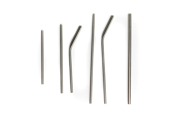 6.5" Stainless Steel Drinking Straws - Set of 2