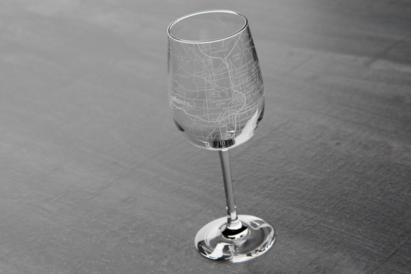 Atlanta Map Wine Glass