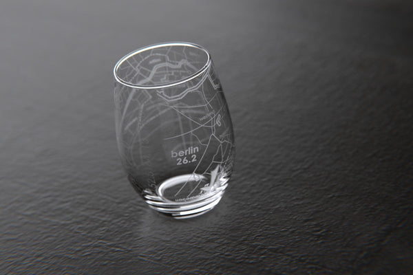 Marathon Map Stemless Wine Glass