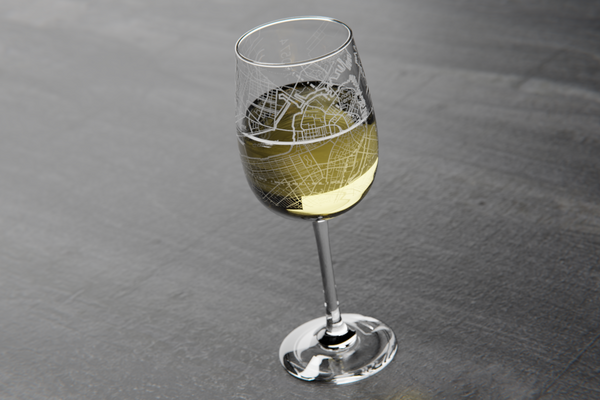 Boston Maps Wine Glass