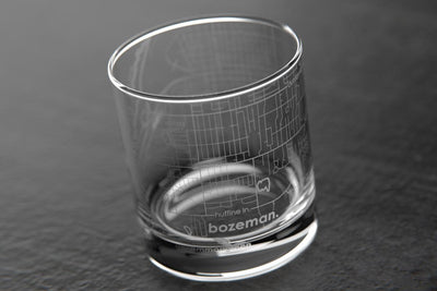 Bozeman MT Map Rocks Glass