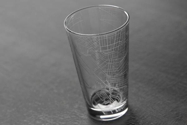 Buffalo Map Pint Glass