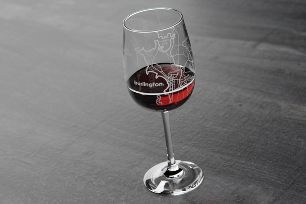 Burlington Map Wine Glass