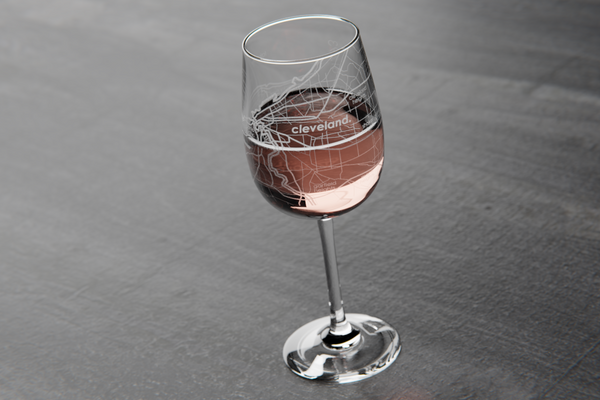 Cleveland Map Wine Glass