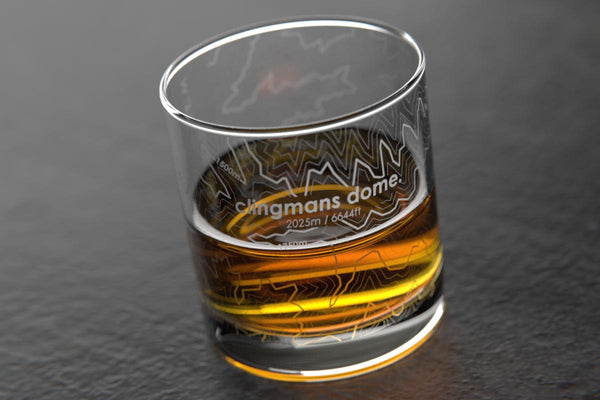 Clingmans Dome, TN - Topo Rocks Glass