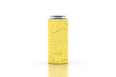 Custom can cooler with home town map