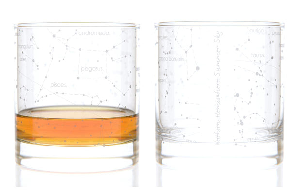 Constellation Rocks Glass Pair - Summer Sky Northern Hemisphere