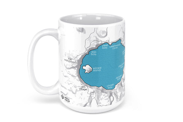 Crater Lake Map Mug - 15oz