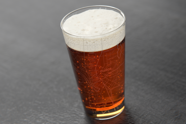 Dallas Map Pint Glass