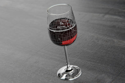 Denver Map Wine Glass