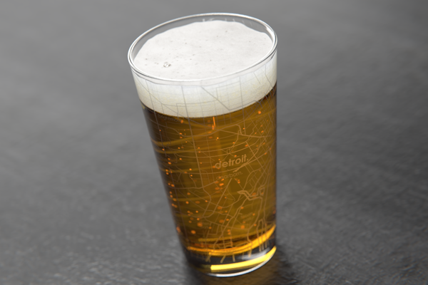 Detroit Map Pint Glass