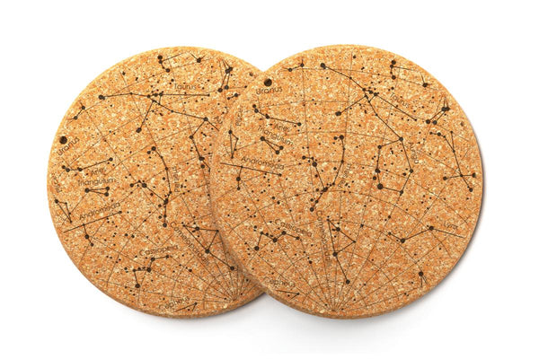 Custom Night Sky Cork Coaster Pair