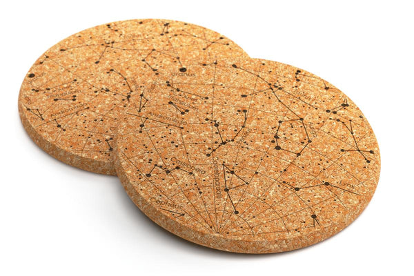 Custom Night Sky Cork Coaster Pair