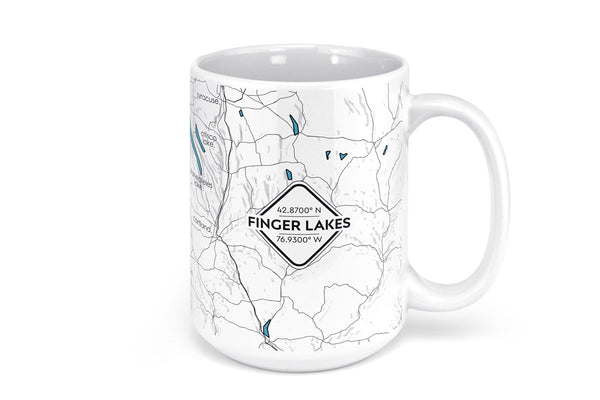 Finger Lakes Map Mug - 15oz
