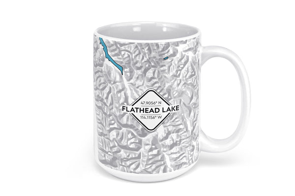 Flathead Lake Map Mug - 15oz
