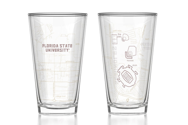 Florida State University - FSU Athletics Map Pint Glass Pair